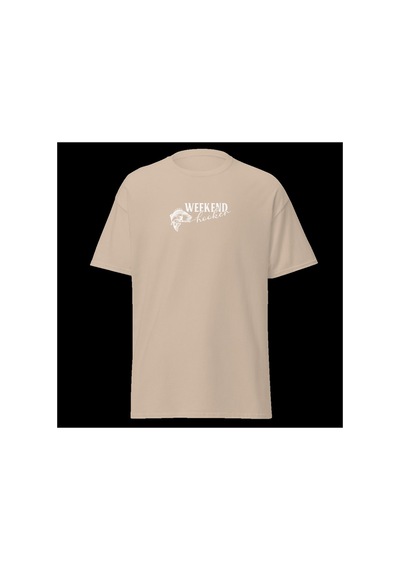 Wildstyle Weekend Forecast Fishing Balıkçılık Hafta Sonu Baskılı Unisex Bisiklet Yaka Pamuklu Tişört Camel