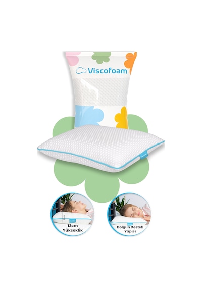 Viscofoam Comfy Boyun Destekli Ortopedik Yastık Tombul Visco Yastık - 55x35x12cm