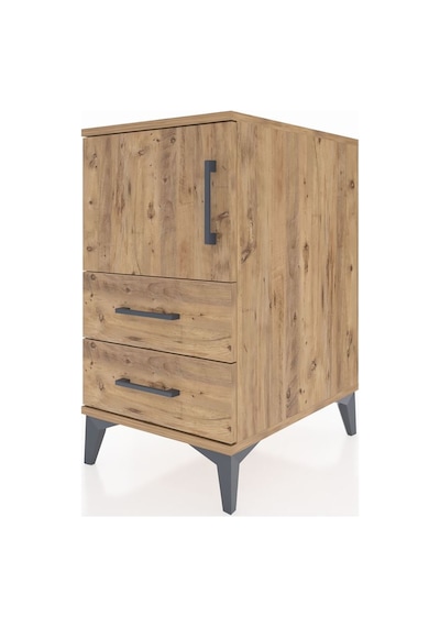 Kronos Komodin 2 Raflı 2 Çekmeceli Tek Kapaklı 44x59x80 Çam-çam Çam