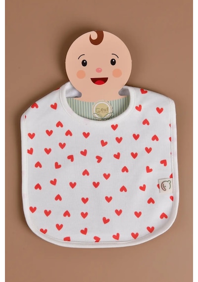 E&f Store Sıvı Geçirmez Mama Önlüğü - Kalp Çok Renkli
