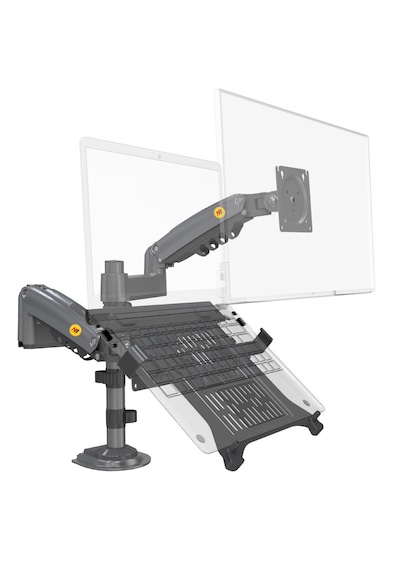 North Bayou H180-fp Gb 22"-32" Monitör Ve 10"-17" Laptop Uyumlu, Amortisörlü, 360 Dönebilen Masa Tipi Monitör Kolu.