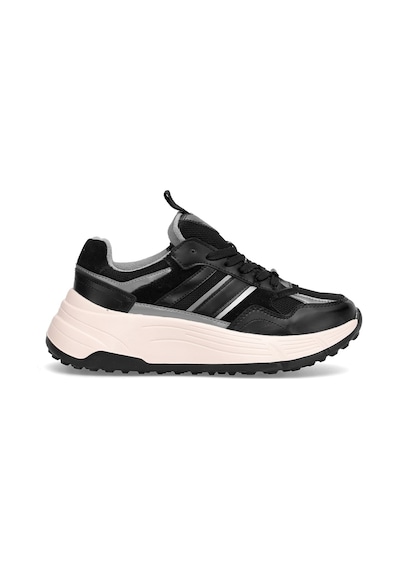 Lufian 122230033 Martina Kadın Hakiki Deri Klasik Sneaker Siyah Siyah