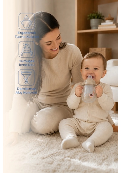 Babyjem Damlatmayan Suluk Alıştırma Bardağı 250 ml Vizon