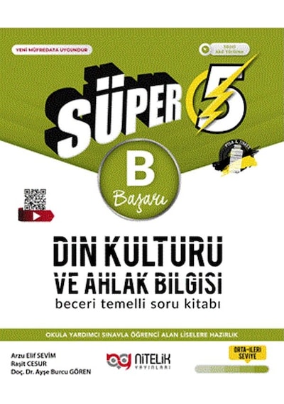 Nitelik 5.sınıf B Süper Din Kültürü Ve Ahlak Bilgisi Beceri Temelli Soru Kitabı Yeni