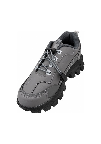 Promax Çocuk Gri Outdoor Lastikli Pratik Bağcık Sistemli Kalın Tabanlı Bot