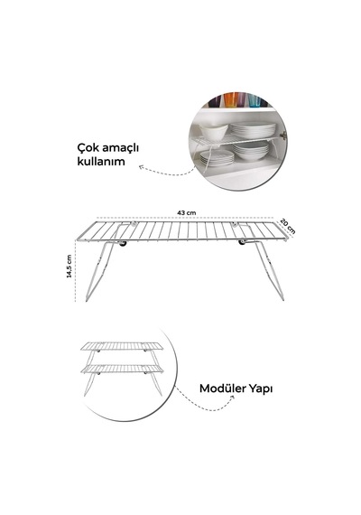 Mithra Life Metal Dolap İçi Düzenleyici Katlanabilir Raf Mıt1098 Genel