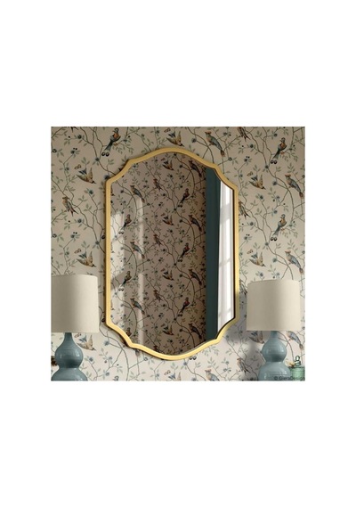 Tr Asimetrik Duvar Aynası/gold Çerçeveli Düzensiz Dekor Ayna/banyo Aynası Gold 60 X 80 Diğer
