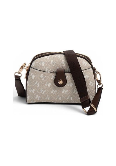 Silver Polo Sp1144 Kadın Çapraz Çanta Monogram Taş-kahve