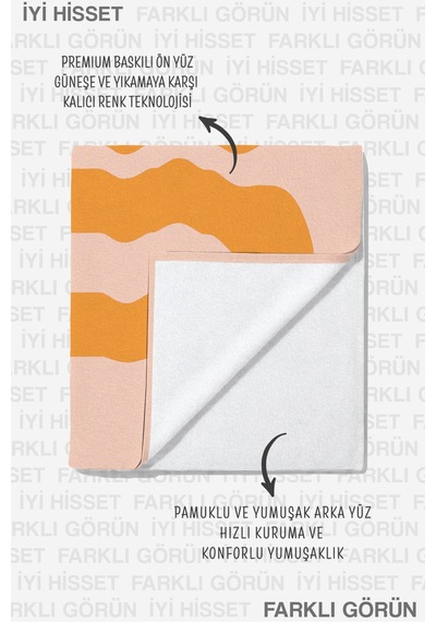 Modern Tipografik Somon Plaj Havlusu - Minimalist Turuncu Yaz Stili Hızlı Kuruyan Mikrofiber Havlu Kuru Mercan
