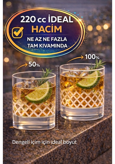 10 Lu Kare Desenli Plastik Viski Bardağı I Sert Şeffaf Kokteyl Meşrubat Bardak Parti 220 Cc
