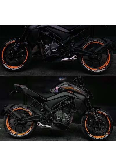 Neon Fosforlu Turuncu İç Dış Motosiklet Jant Şeridi Takımı Çınar Extreme