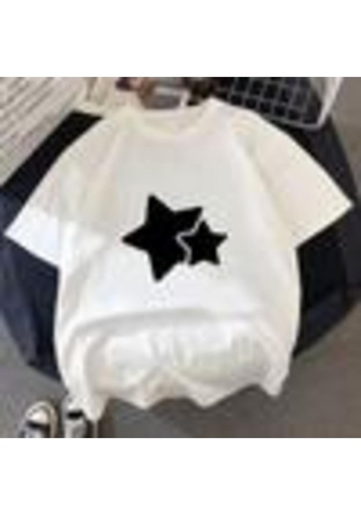 Noıssey Twinkle Star T-shirt Yaz Kadın Baskılı Tişörtler Casual Y2k Tops Tee Vintage T Shirts Renk