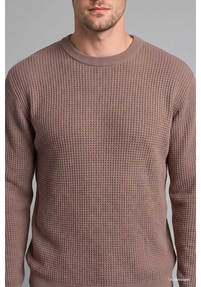 Defacto Relaxed Fit Bisiklet Yaka Basic Triko Kazak G6422ax26aubg734 Bej-bg734