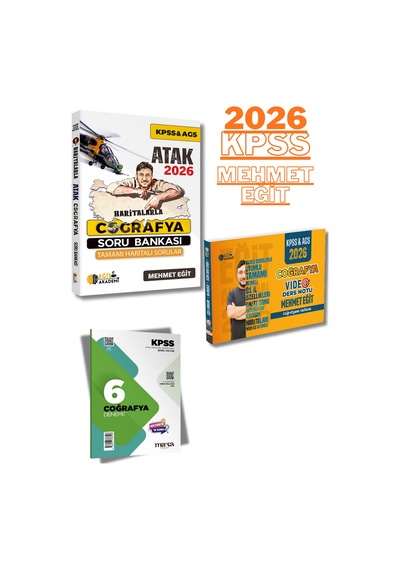 2026 Kpss Haritalarla Atak Coğrafya Soru Bankası Ve Video Ders Notları- Mehmet Eğit