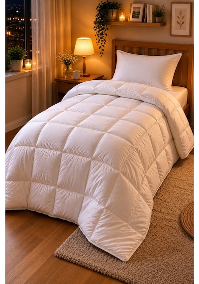 HİG HOME LuxeSleep Tek Kişilik Microfiber Yorgan – Sıcacık Ultra Yumuşak Kuş Tüyü Hissi