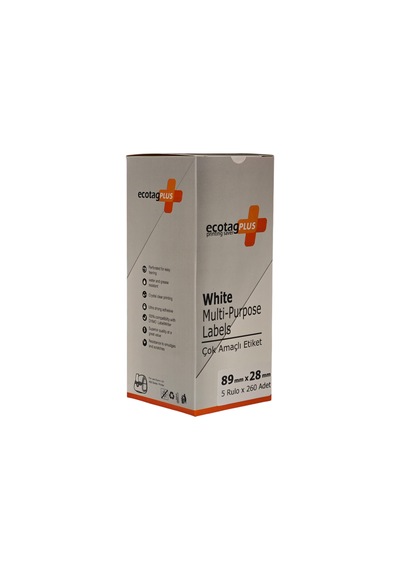 Ecotagplus Dymo Muadili Etiket - 89 Mm X 28 Mm - 5 X 260 Adet - Eko Paket - 99010 1