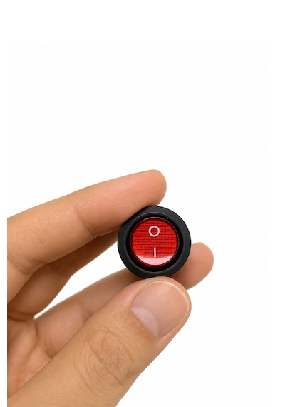 Yuvarlak Anahtar Işıklı Kırmızı 3 Pin 23 Mm 25 Adet Aç Kapa On-off - Switch Buton 6a/250vac 10a/125/250vac