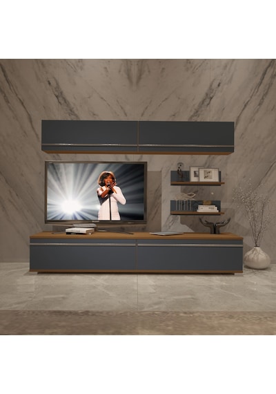 Decoraktiv Eko 5 Mdf Std Tv Ünitesi Tv Sehpası Ceviz - Antrasit
