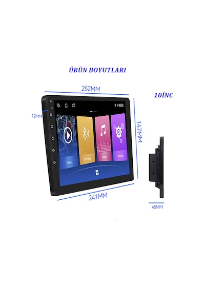 Reidan 10"inç Oto Araç Hd Ekran Carplay Dokunmatik Radyo Teyp Multimedya