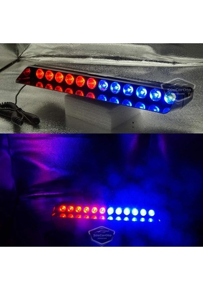S12 Kumandalı Cam İçi Vantuzlu Polis Çakar Lamba İkaz Lambası 12 Ledli 14 Farklı Mod Kablosuz Kırmızı Mavi Çakmaklık Girişli 00 Şüscaroto Aksesuar