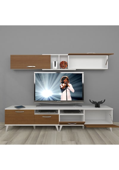 Decoraktiv Eko 5220 Mdf Retro Tv Ünitesi Tv Sehpası Beyaz - Ceviz