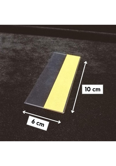 Cep Tipi Yapışkanlı Şeffaf Etiketlik 10x6cm U Tipi 100lü Paket 100 Adet