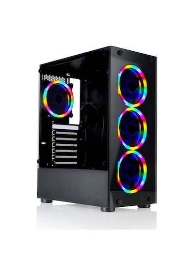 Gamecase Tropicano 8307 4X120 Mm Rainbow Fanlı Oyuncu Bilgisayar Kasası Siyah