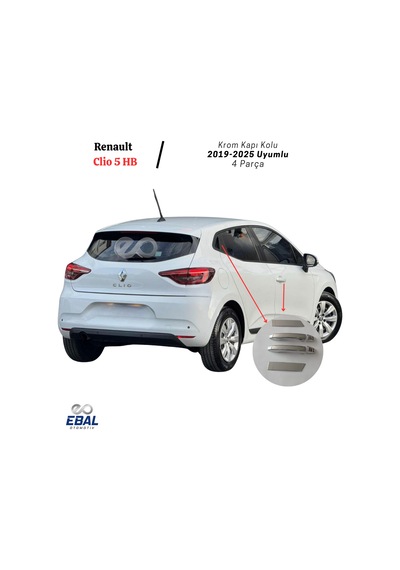 Renault Clio 5 Hb Krom Kapı Kolu 4 Kapı 2019 2024 Paslanmaz Çelik