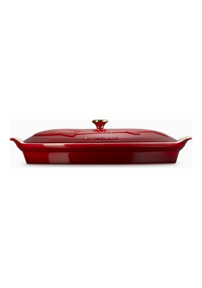 Le Creuset Kapaklı Seramik Balık Pişirme Kabı, 34 Cm Seramik Tava Kırmızı