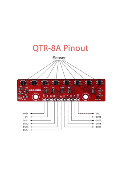 Qtr-8a 8 Li Kızılötesi Sensör Modülü