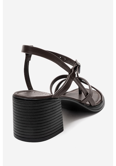 Luvishoes Lavısh Kahverengi Hakiki Deri Kadın Kalın Topuklu Sandalet Kahverengi