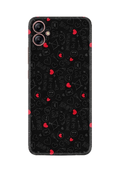 Samsung Galaxy Uyumlu A04e Kılıf Boutique Baskılı Resimli Siyah Kalp Ve Ok Pcode -064