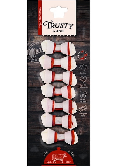 M-pets Trusty Beef Biftekli Düğüm Kemik 7li 84 Gr 6,4 Cm