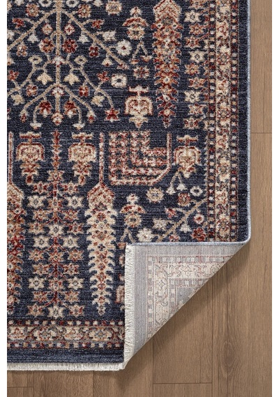 Focus Fo005m Lacivert Renkli Vintage Modern Salon Koridor Yatak Ve Oturma Odası Halısı-1768 Gri