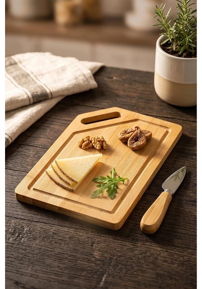 Depo Trend Profesyonel Bambu Doğrama Ve Sunum Tahtası - Büyük Boy 32x22 Cm Çok Renkli