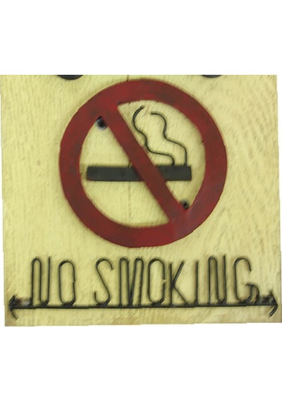 Mnk Home Nostaljik Araba Figürlü Ahşap Kapı Yazısı No Smoking 24c