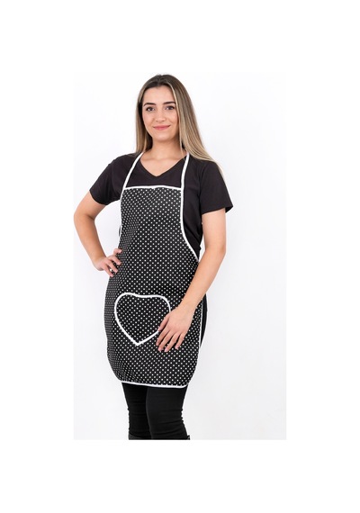 Trendy Sıvı Su Geçirmez Mutfak Önlüğü Siyah Puantiye