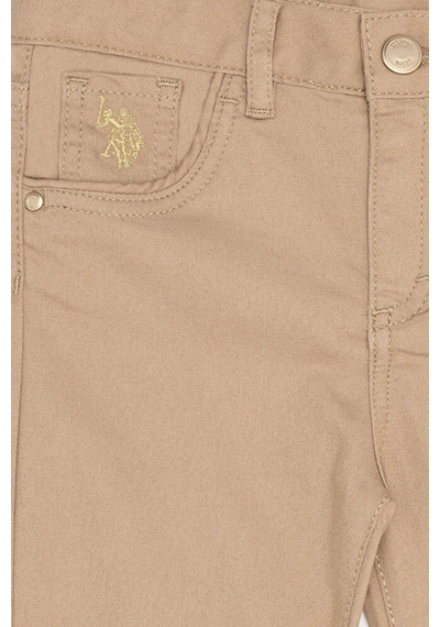 U.S. Polo Assn. Kız Çocuk Camel Kanvas Pantolon 50256600-vr015 Kahverengi