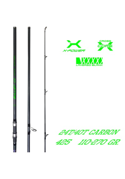 Tournament Fishing Bullet 425 Mt Tubular Fuji Set Guides 110-270gr Atarlı 3 Parça Surf Olta Kamışı 4,25 Mt