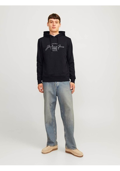 Jack & Jones Erkek Sweatshirt Siyah 12256838 Jjferrıs Sweat Hood 25kw21000484 W21232 Siyah