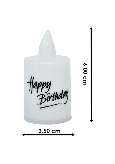 Happy Birthday Pilli Led Mum. 6.00 CM X 3.50 CM - Beyaz