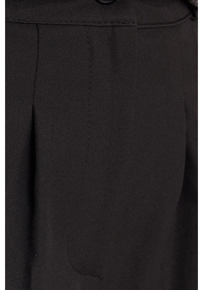 Tudors Kadın Regular Fit Klasik Kesim Yüksel Bel Geniş Paça Siyah Pantolon-39542 siyah