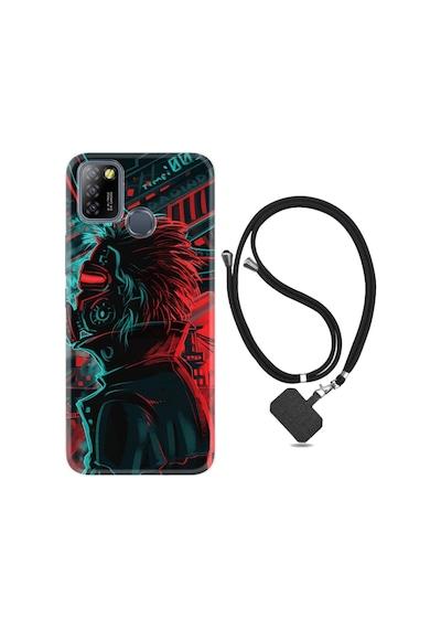 Infınıx Smart 5 Kılıf Silikon Ipli Boyun Askılı Desenli Mask Mand 1686