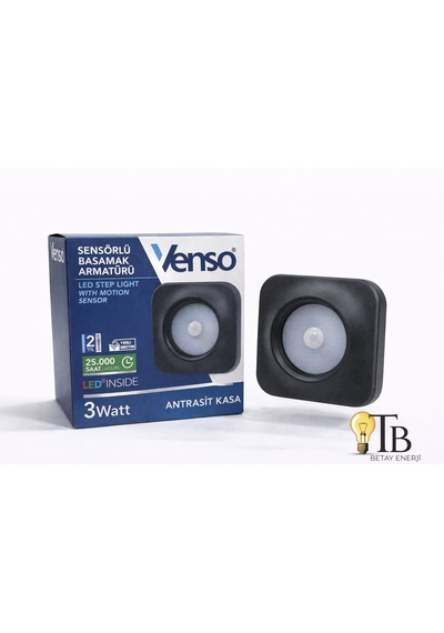 Venso Sensörlü Basamak Armatürü 3w 3000 K Antrasit