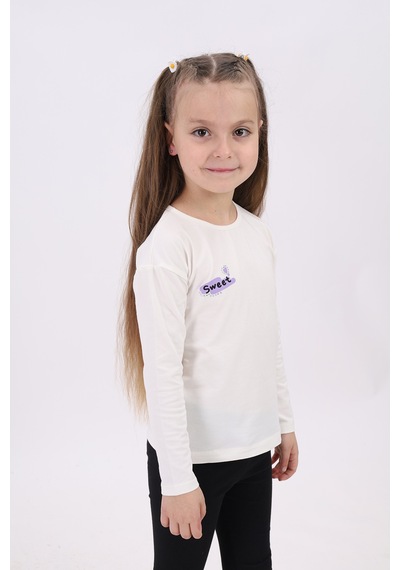 Toontoy Kids Toontoy Kız Çocuk Sweet Baskılı Tişört Ekru