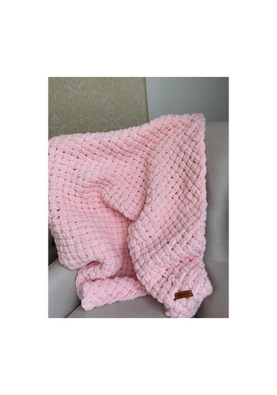 Alize Puffy El Örgü Bebek Battaniyesi Pembe