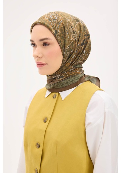 Silk Home Arve Eşarp Viona Kahverengi 90x90 Çok Renkli