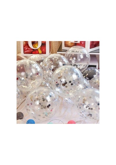 Gümüş Krom Konfetili Balon 418