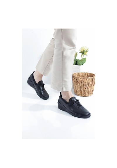 Meyoushoes Lastikli Yüksek Tabananne Ayakkabı Siyah 38