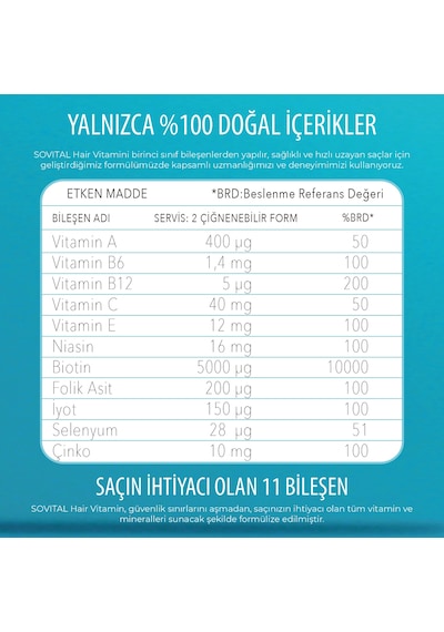 Sovital Hair Saç Vitamini 60 G